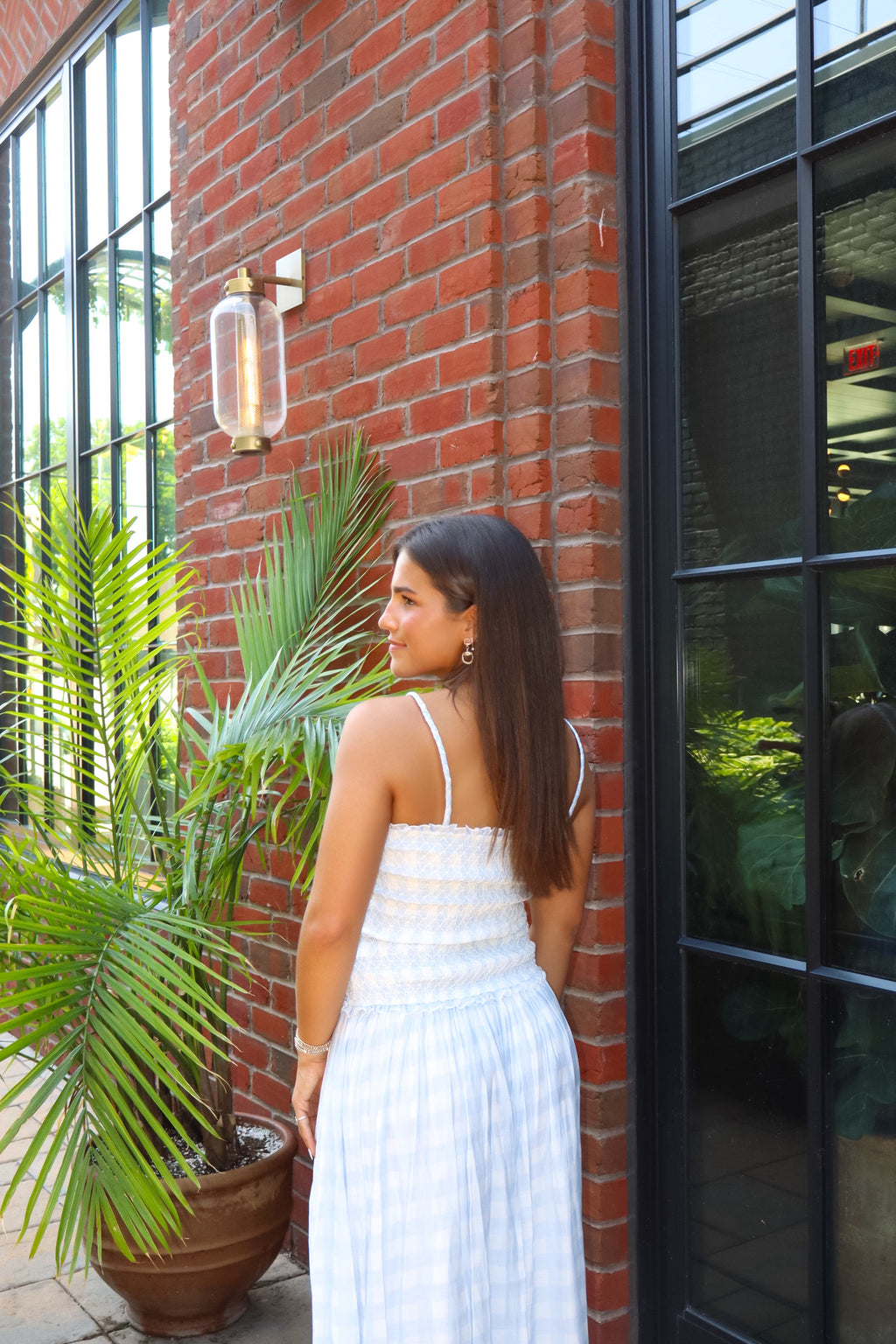 Edie Blue Gingham Dress