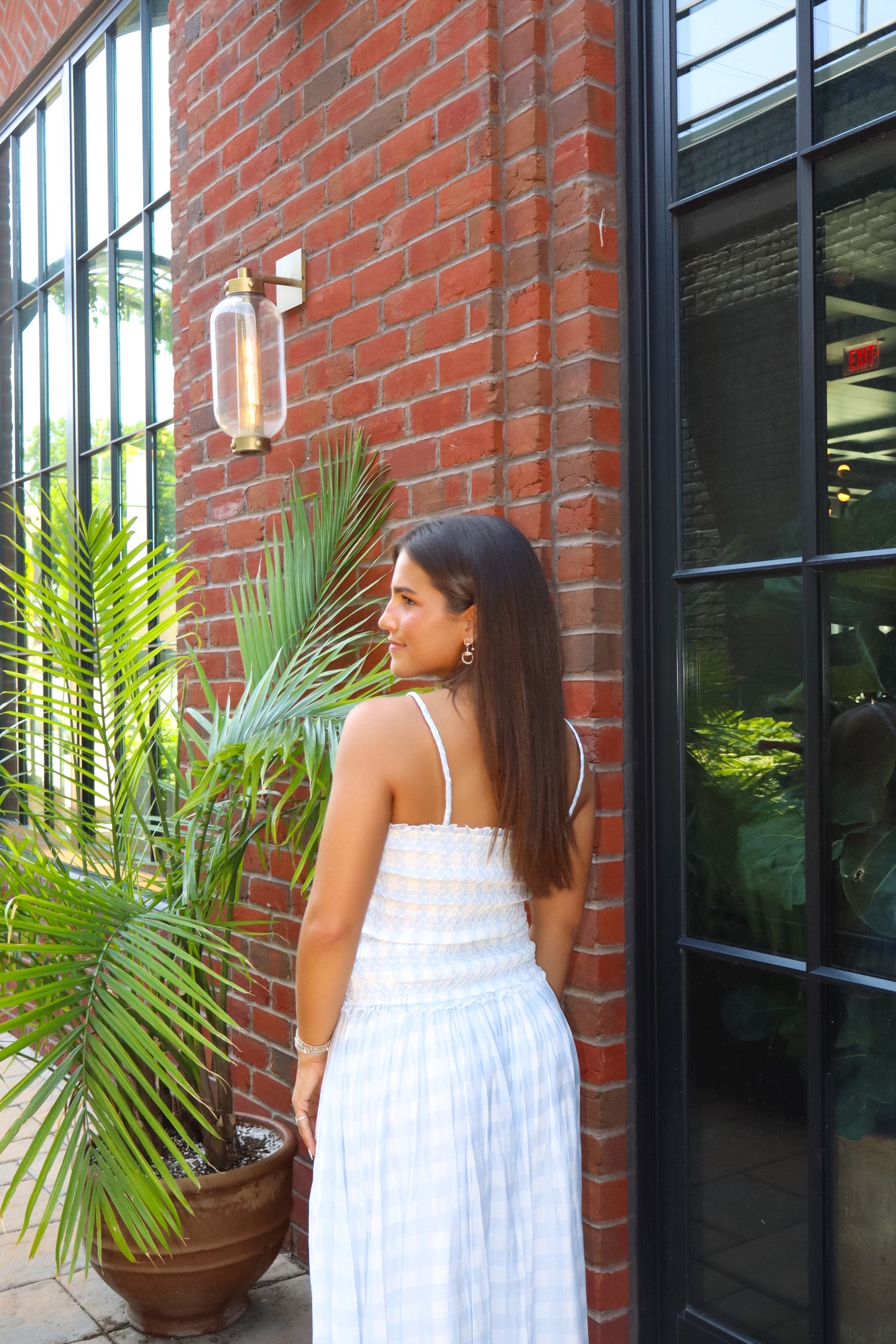 Edie Blue Gingham Dress