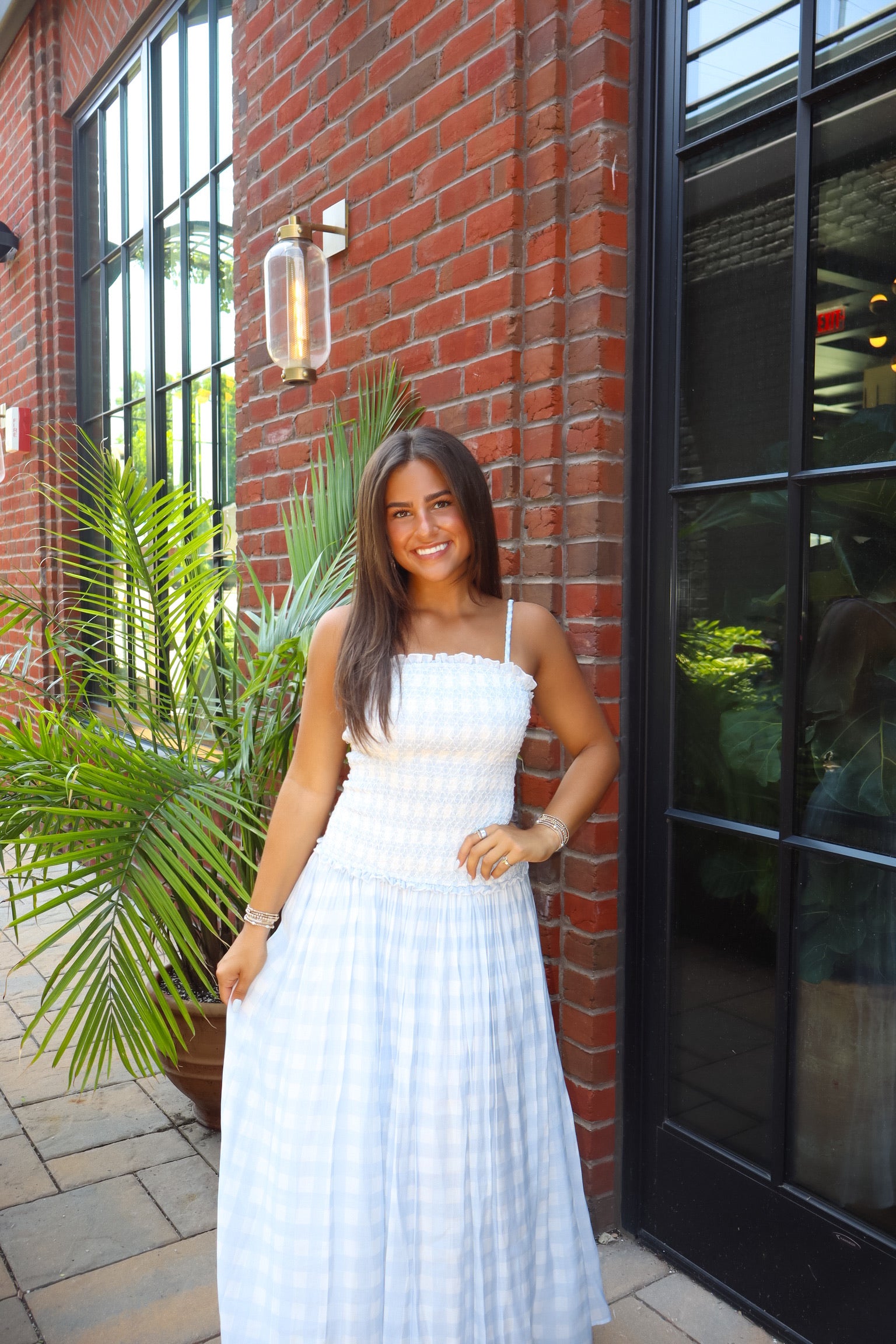 Edie Blue Gingham Dress