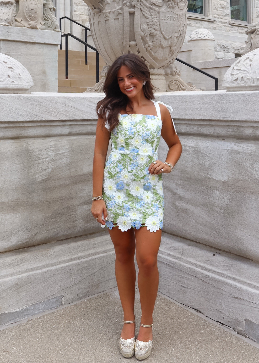Bennett - Green/Blue Floral Mini Dress