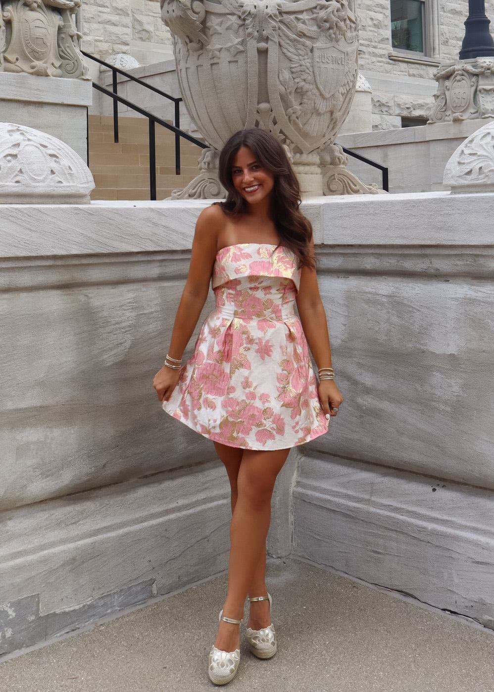Mia - Pink Floral Mini Dress