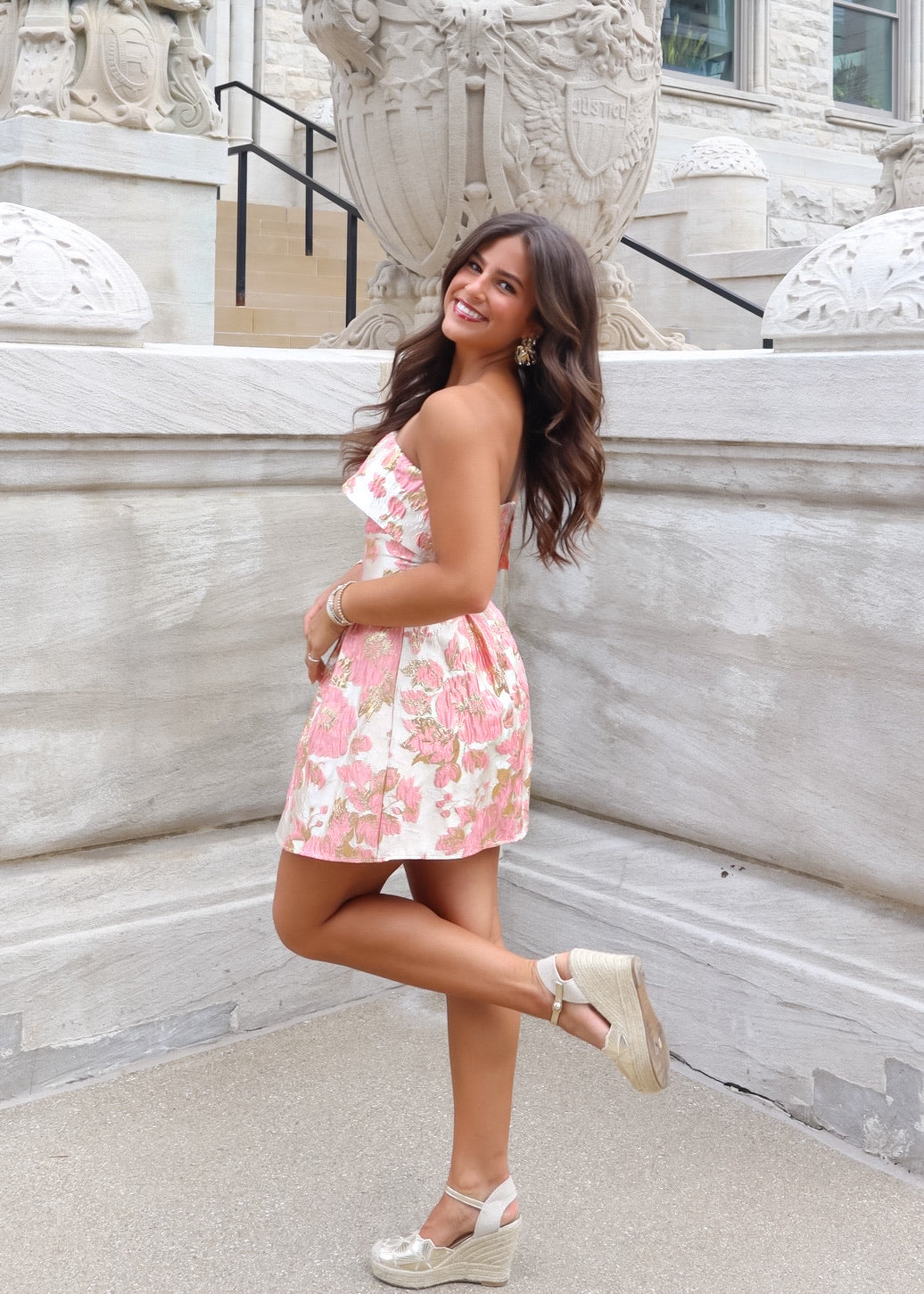 Mia - Pink Floral Mini Dress