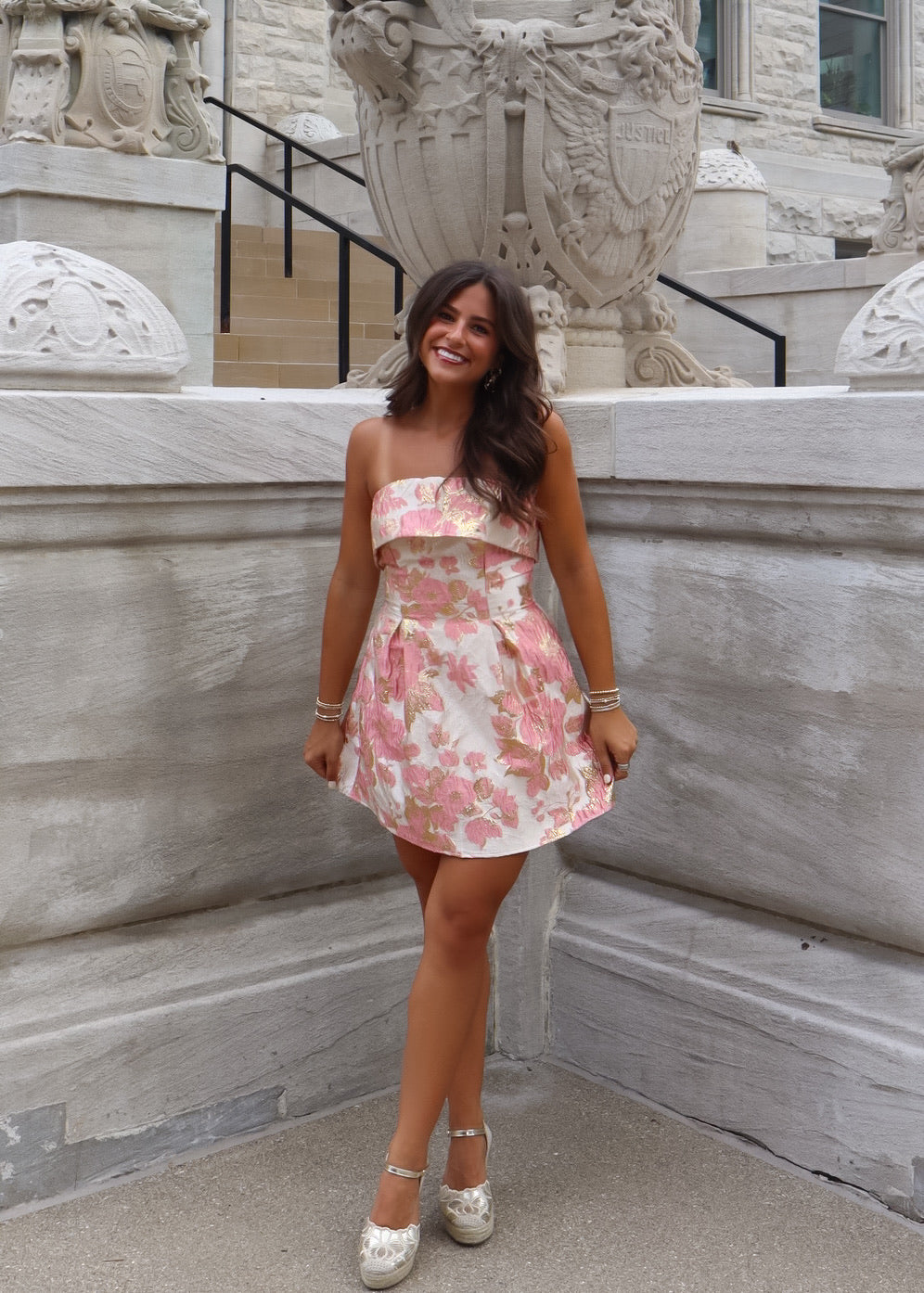Mia - Pink Floral Mini Dress