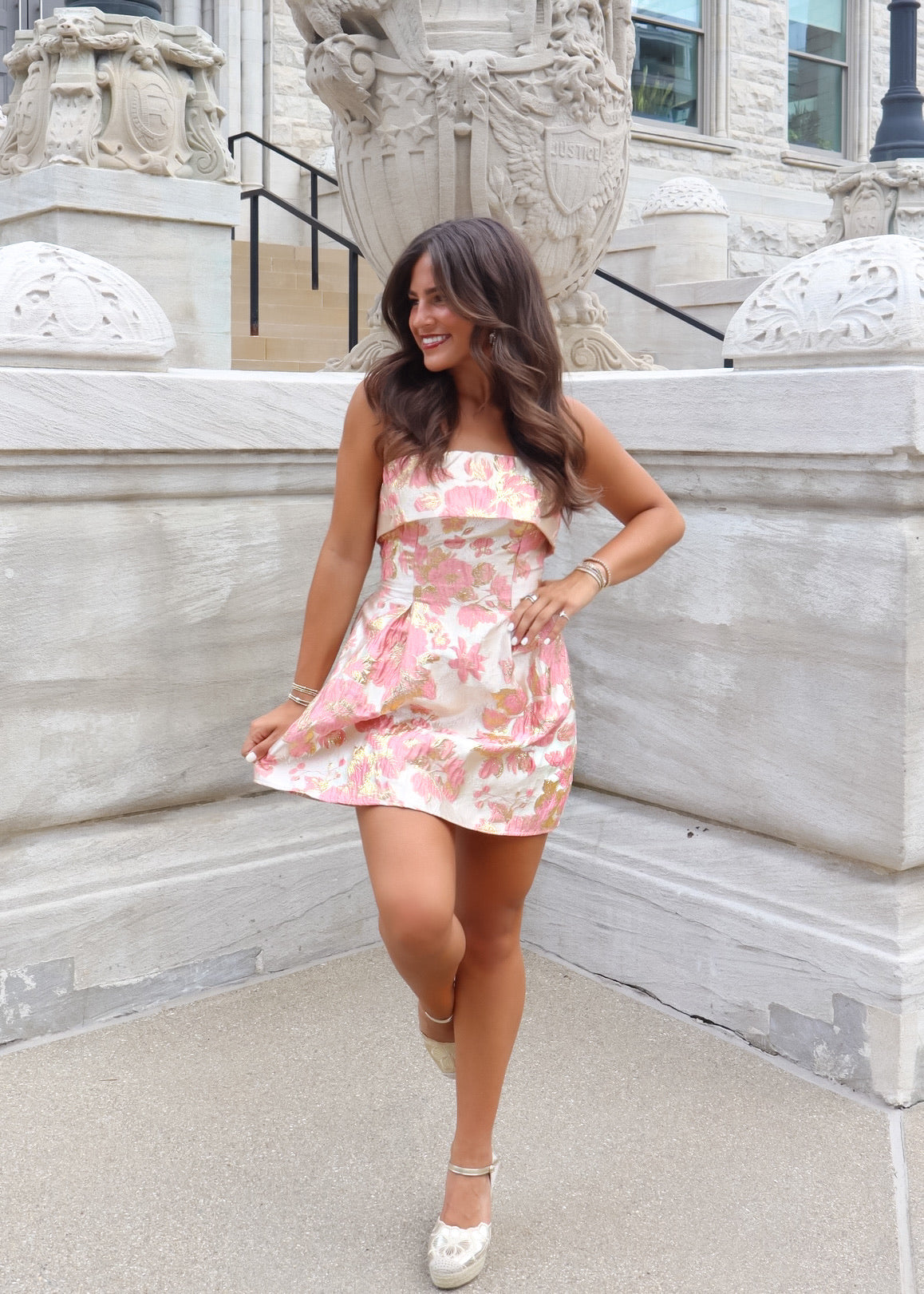 Mia - Pink Floral Mini Dress