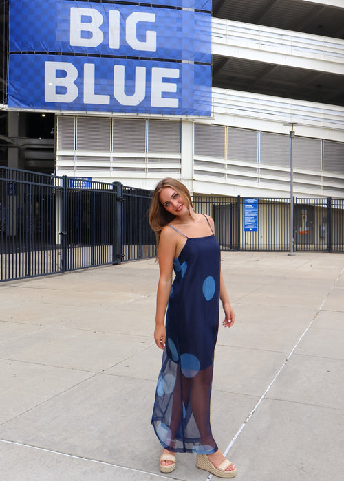 Brooke - Blue Polka Dot Maxi