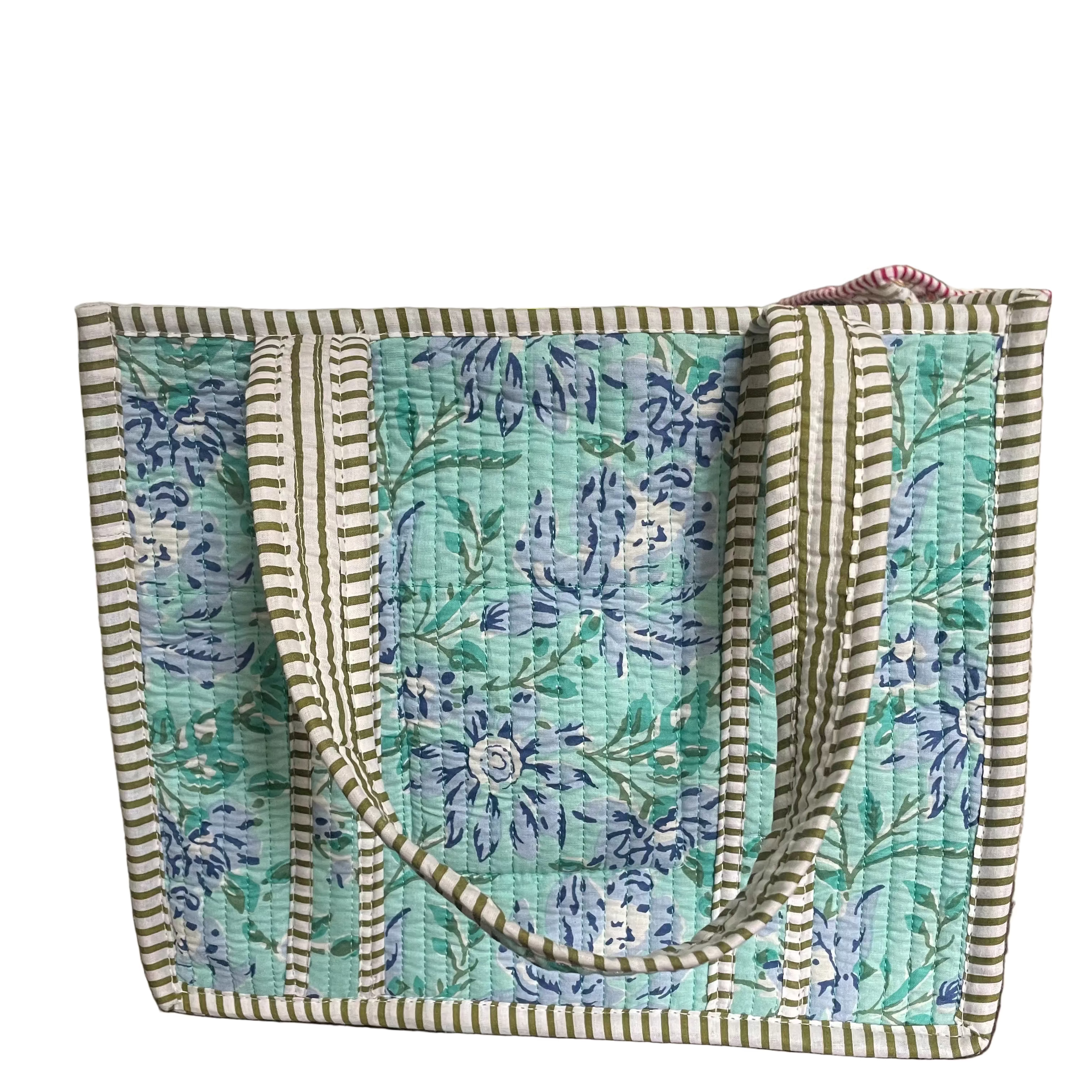 Mini Quilted Bag - Light Turquoise/Blue