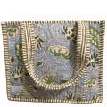 Mini Quilted Bag - Sky Blue/Green