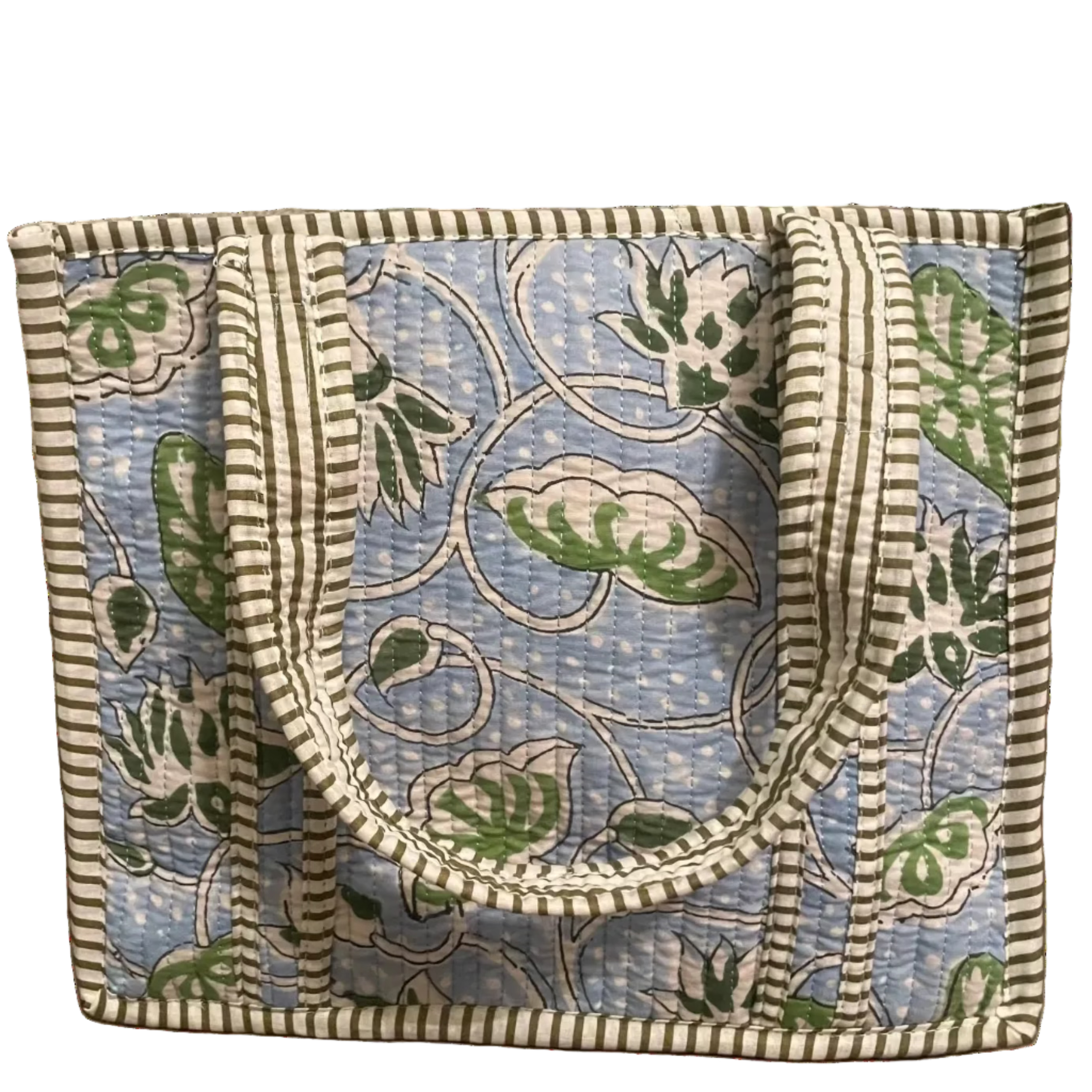 Mini Quilted Bag - Sky Blue/Green