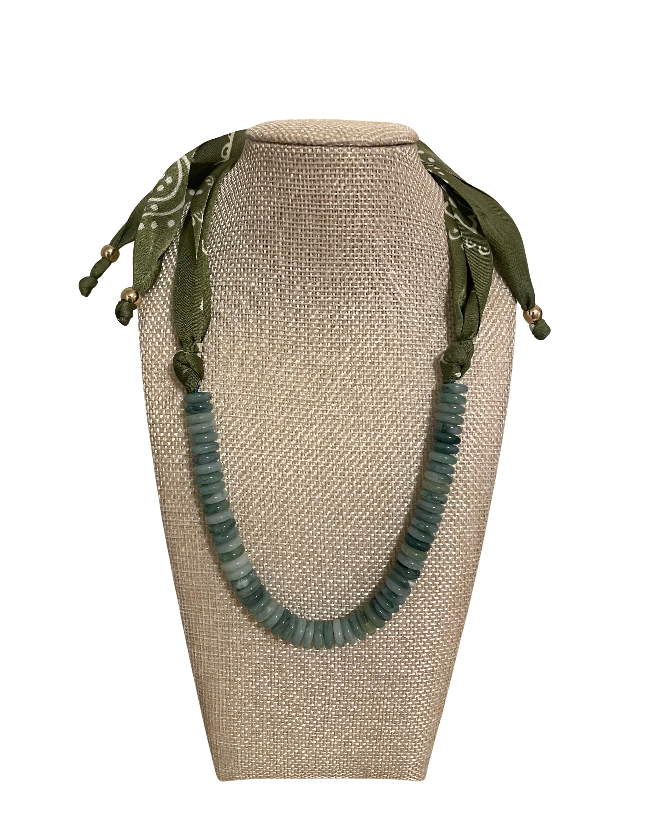 Beaded Necklace with Scarf Back
