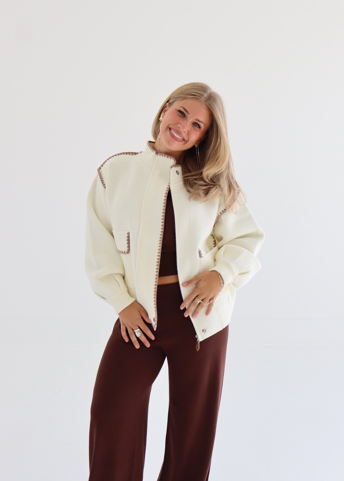 Jenna - Jacket - Ivory/Mocha