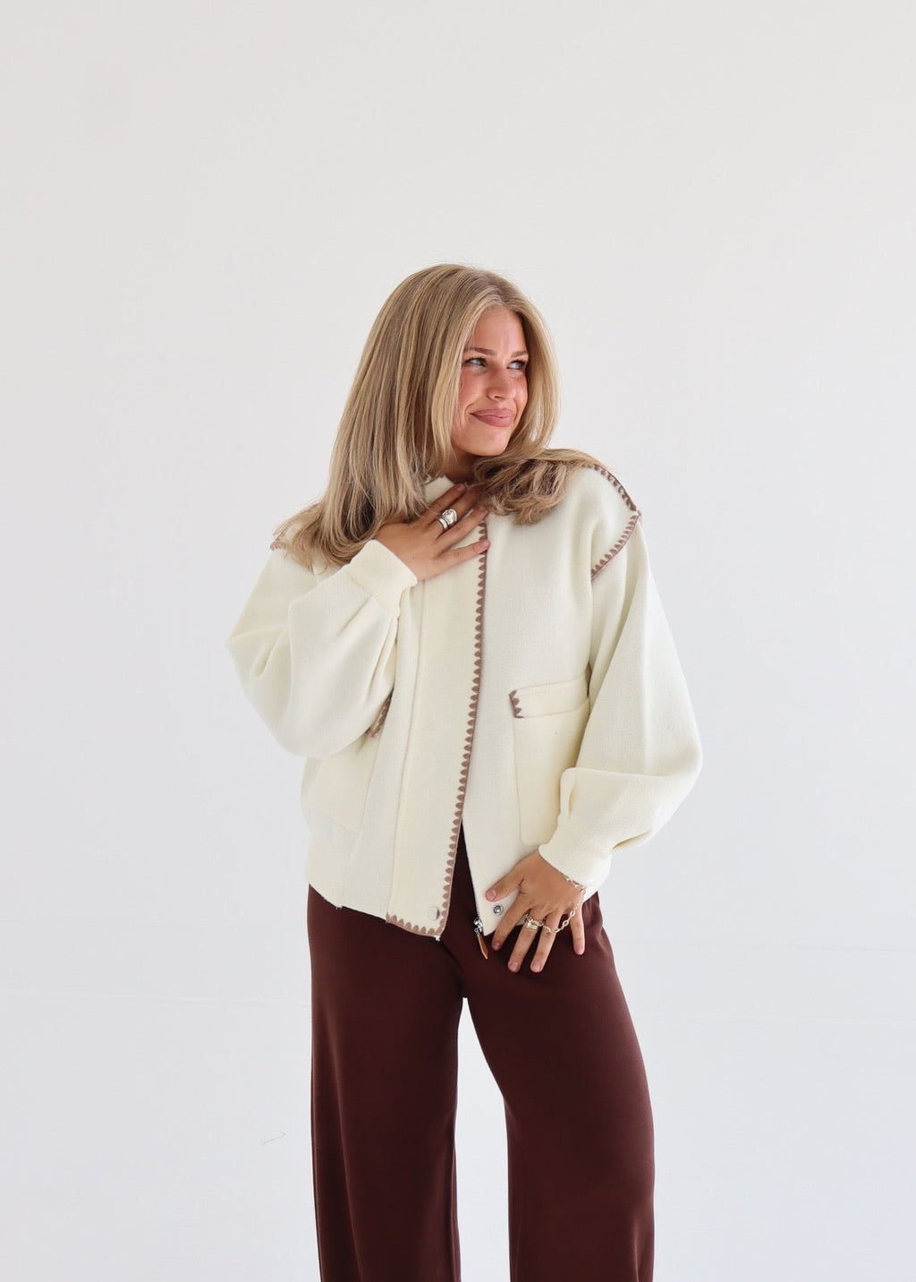 Jenna - Jacket - Ivory/Mocha