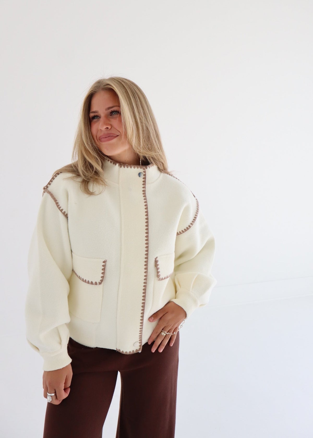 Jenna - Jacket - Ivory/Mocha