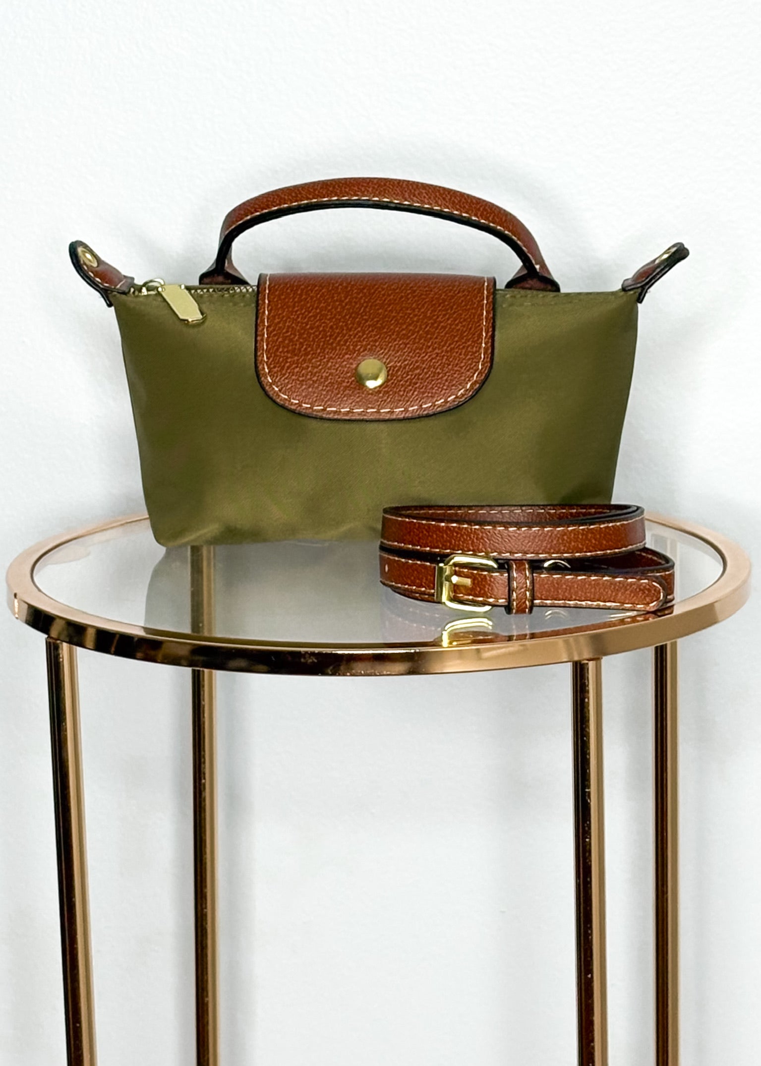 Mini Vinyl Purse - Olive Green