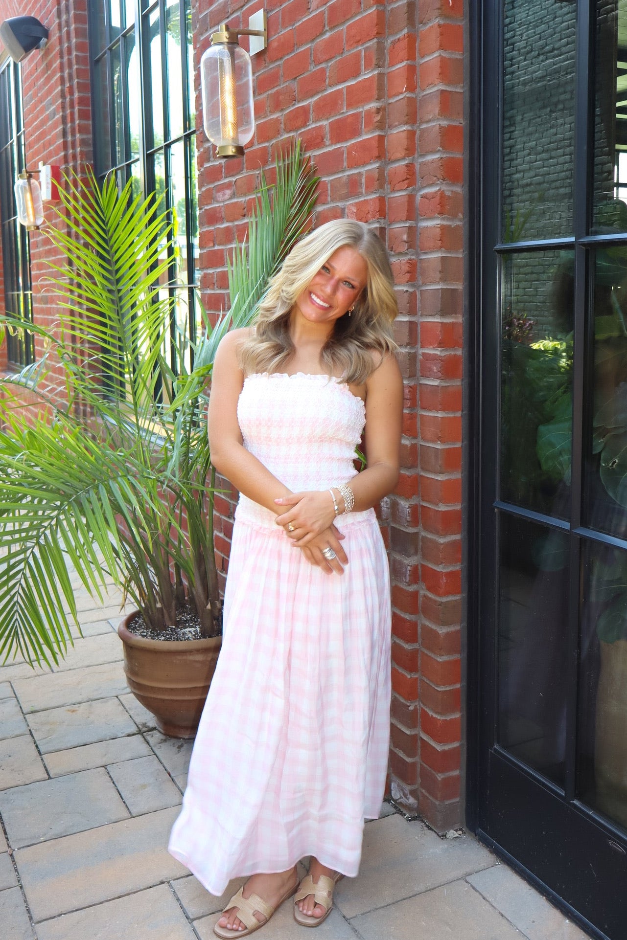 Edie Pink Gingham Dress