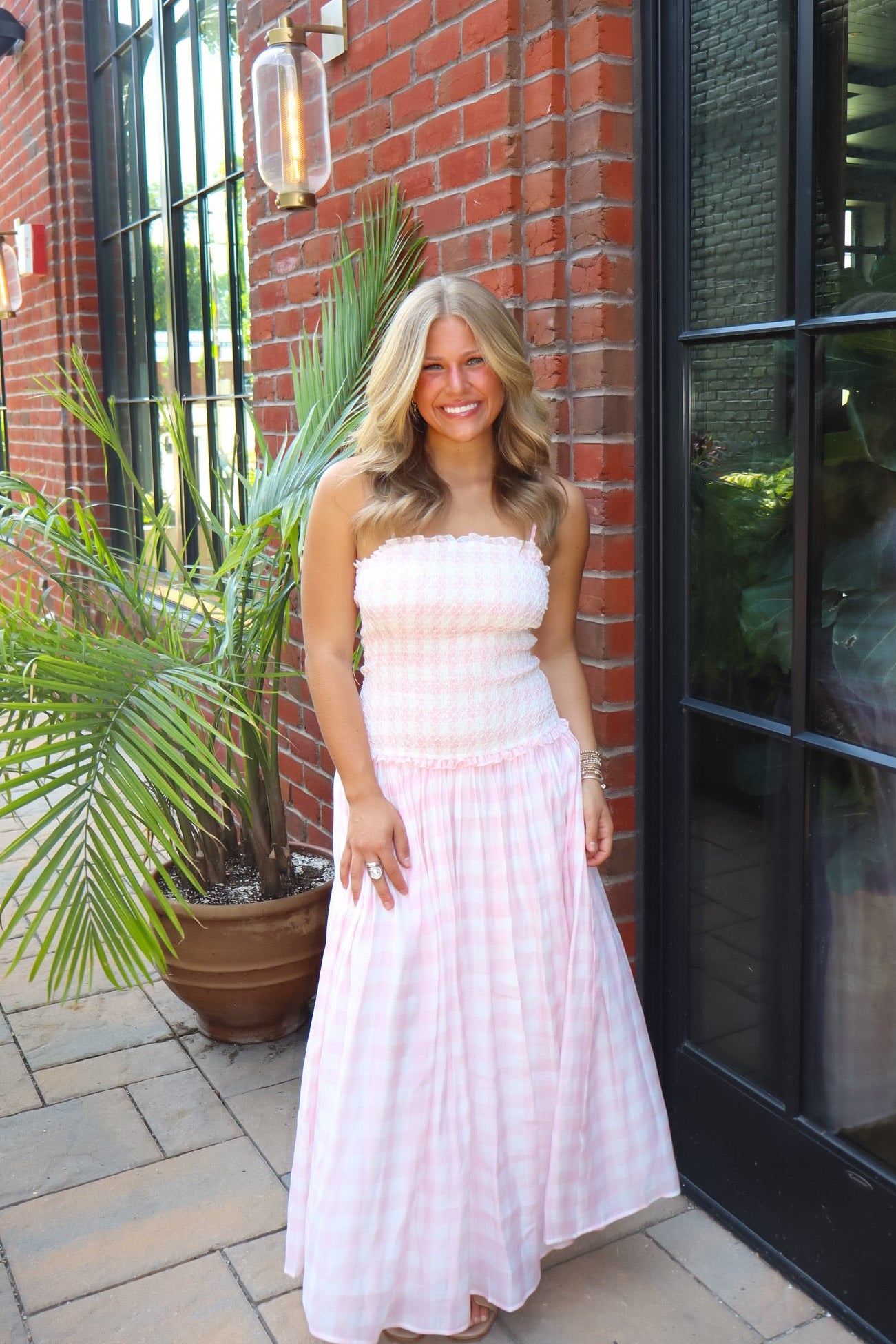 Edie Pink Gingham Dress