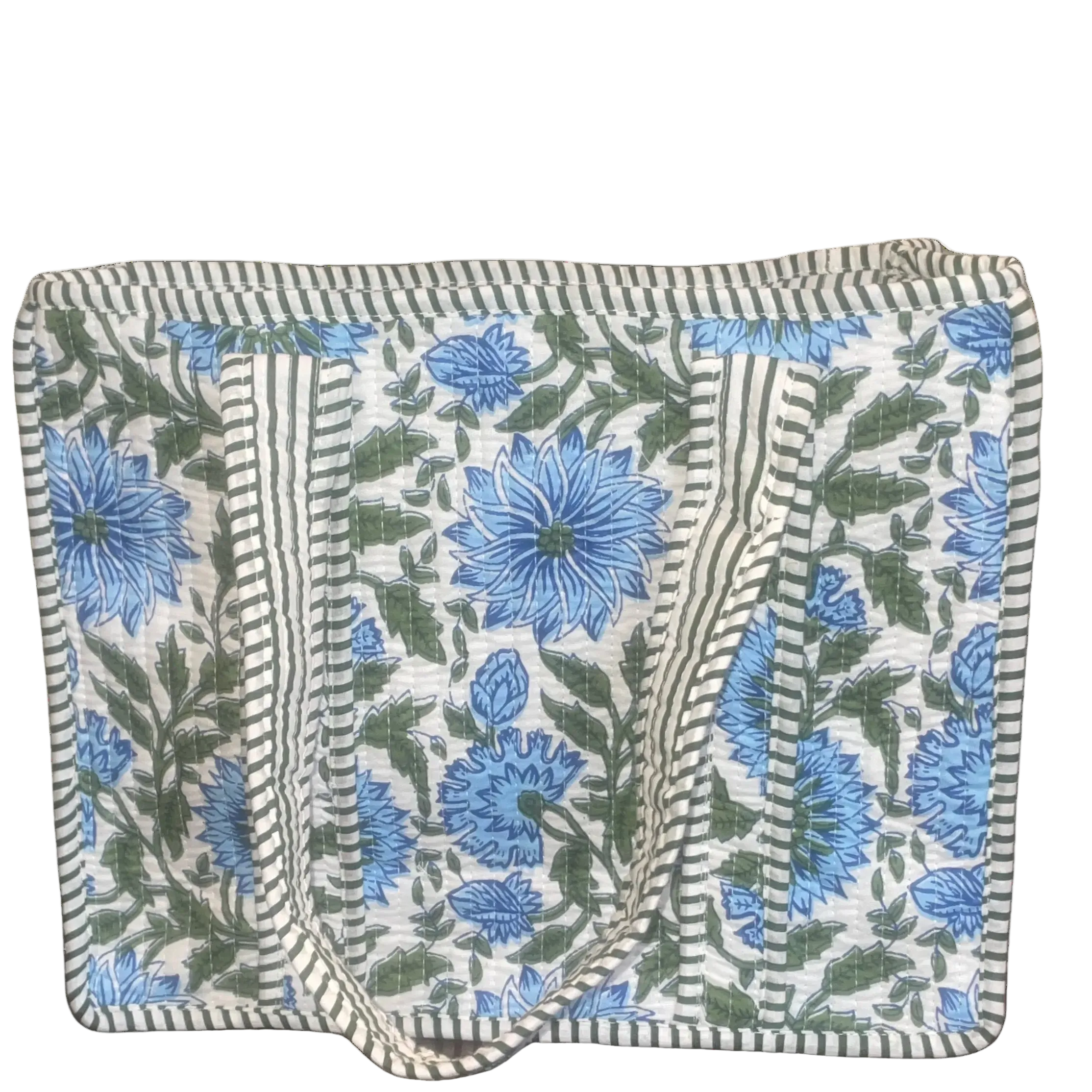 Mini Quilted Bag - Sage/Blue