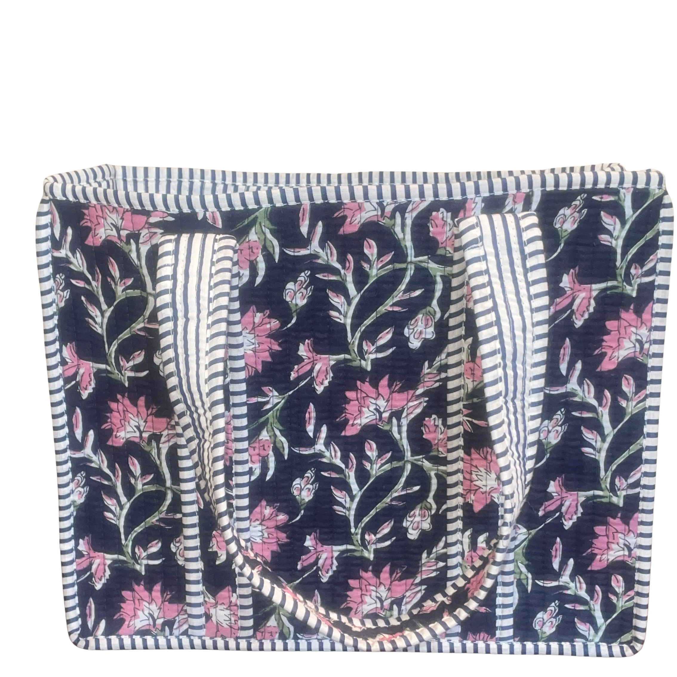 Mini Quilted Bag - Navy/Pink
