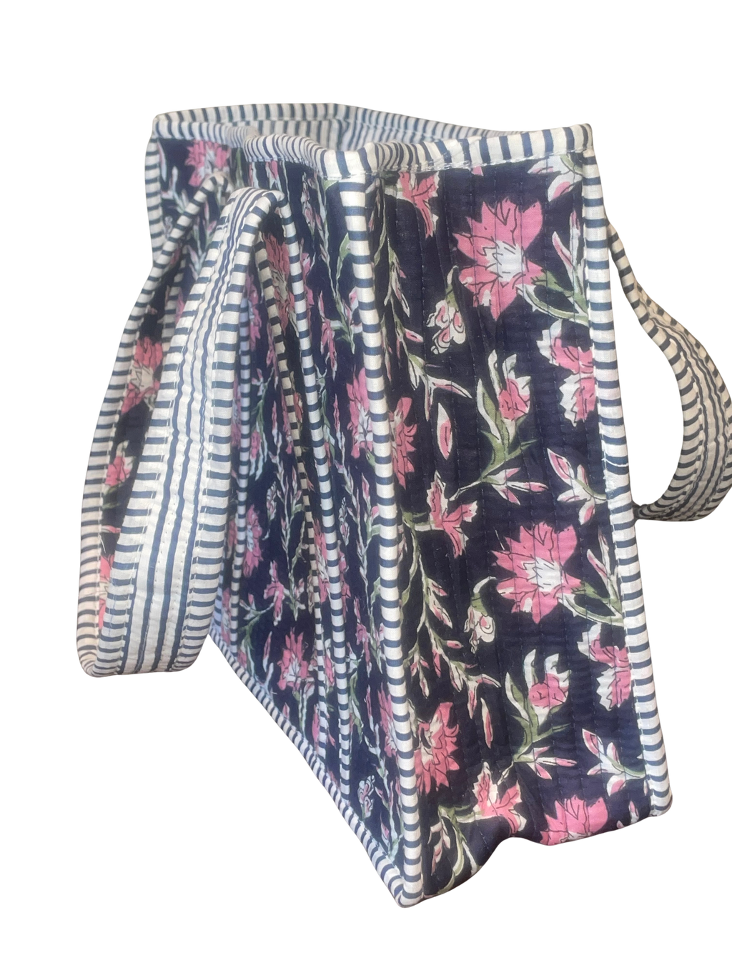 Mini Quilted Bag - Navy/Pink