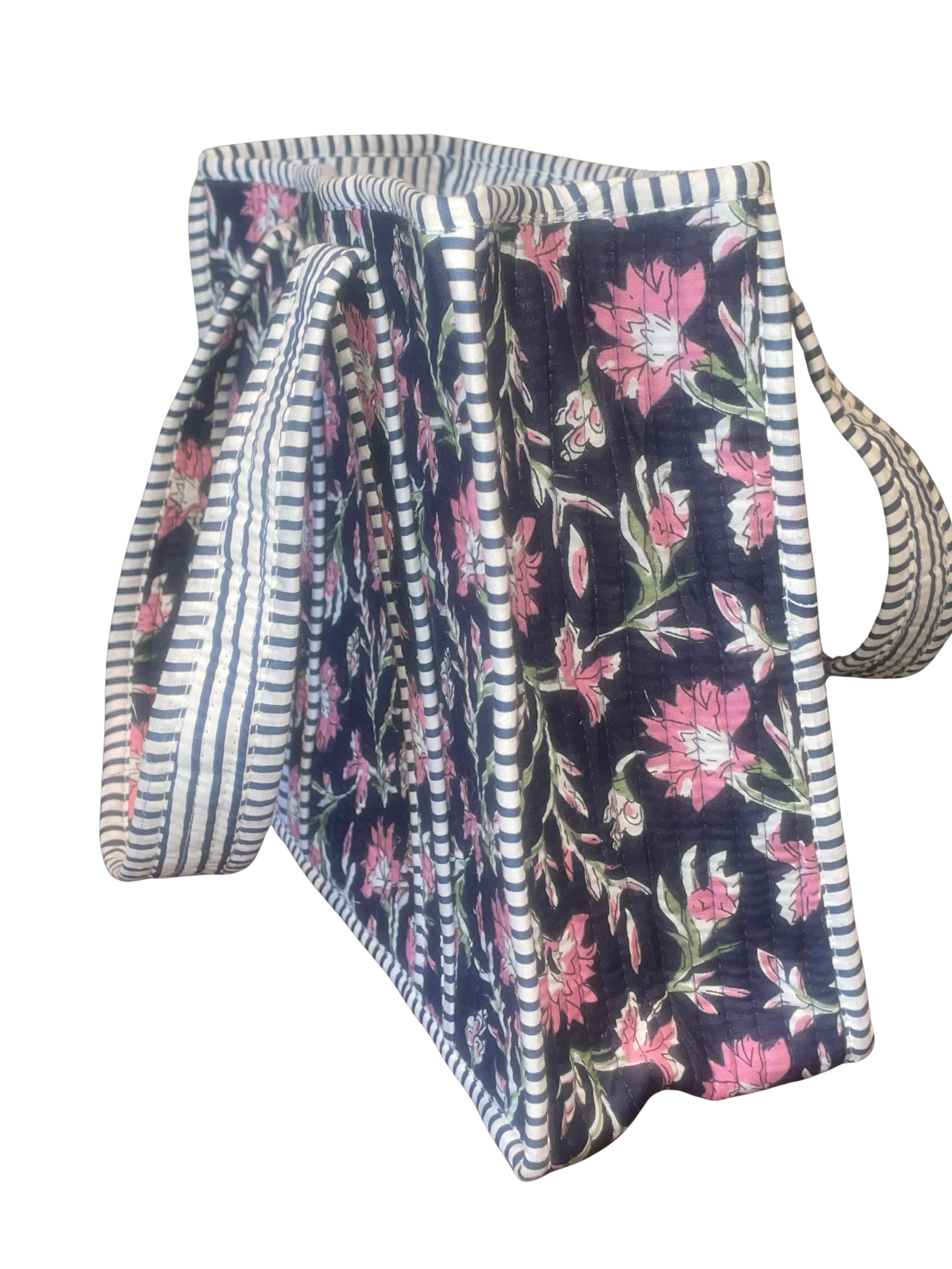 Mini Quilted Bag - Navy/Pink