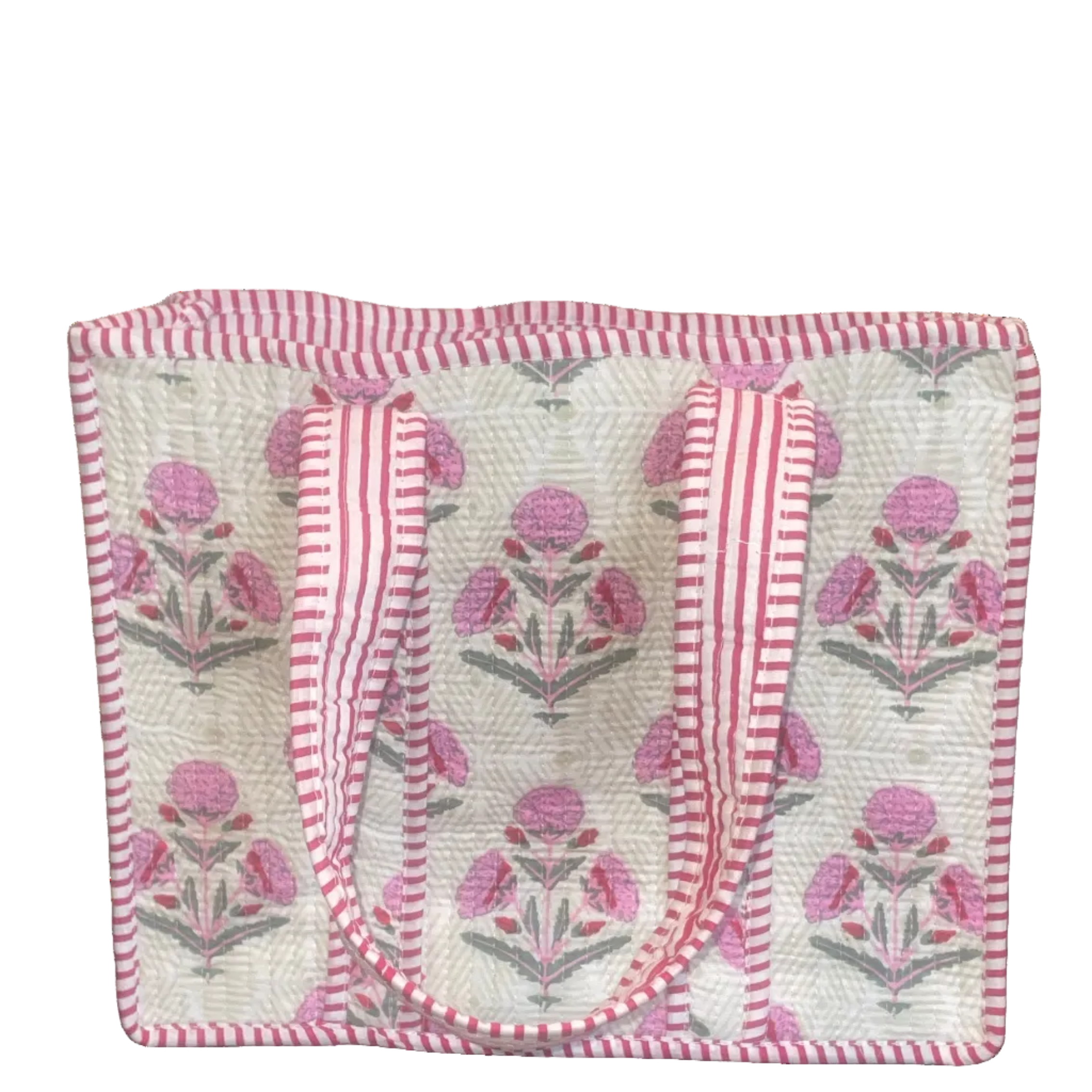 Mini Quilted Bag - Pink/White