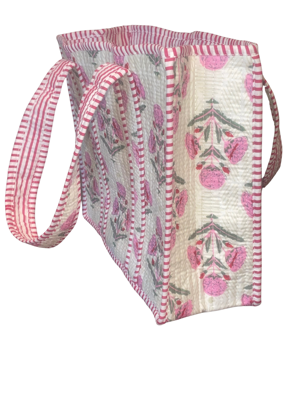 Mini Quilted Bag - Pink/White