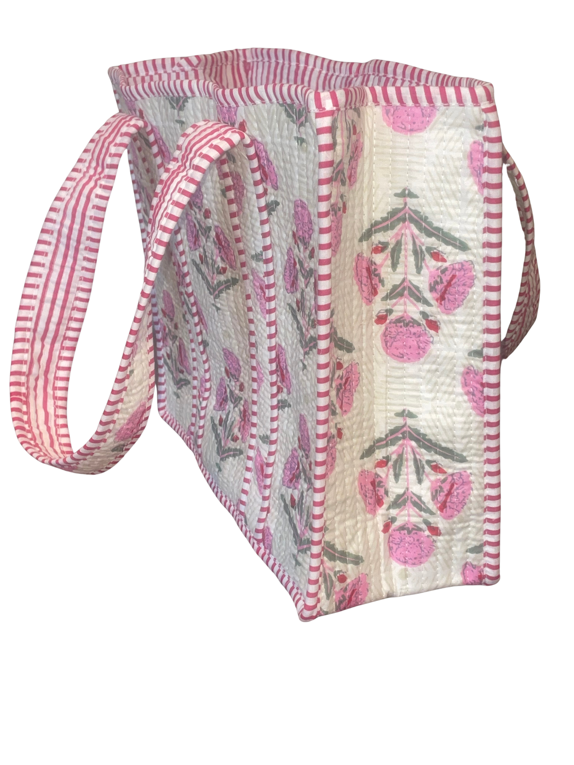 Mini Quilted Bag - Pink/White