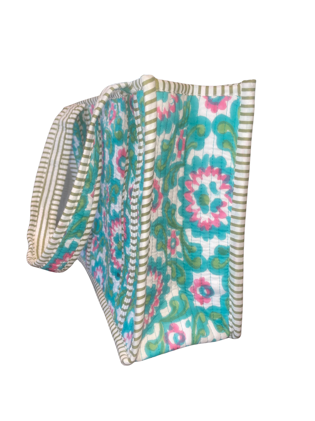 Mini Quilted Bag - Teal/Pink